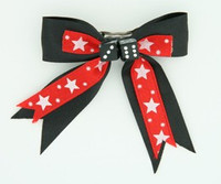 Star dot red-white / black dice hair clips piece