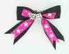 Star dot D.pink / white dice hair clips piece