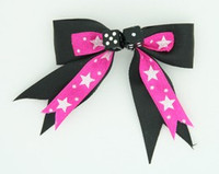 Star dot D.pink / black dice hair clips piece