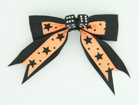 Star dot orange-black dice hair clips piece