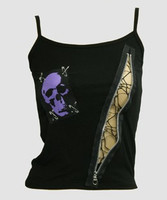 Front - PUS 1 zip spider black top punk top