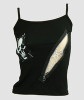 Front - PUS 1 zip spider white top punk top