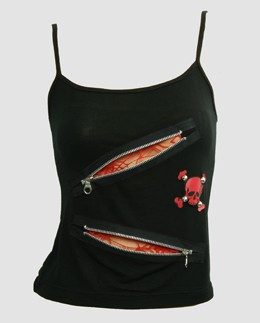 Front - PUS 2 zip spider red top punk top