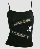 Front - PUS 2 zip spider black top punk top