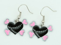 Heart bone black-pink sweet pendant