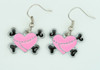 Heart bone pink-black sweet pendant