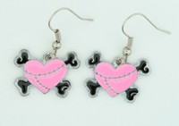 Heart bone pink-black sweet pendant