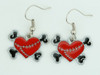 Heart bone red-black sweet pendant