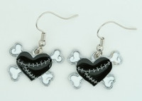 Heart bone black-white sweet pendant