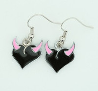 Heart horn black-pink sweet pendant