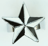 Star black-white star ring