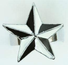 Star black-white star ring