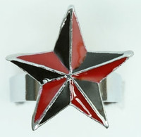 Star black-red star ring
