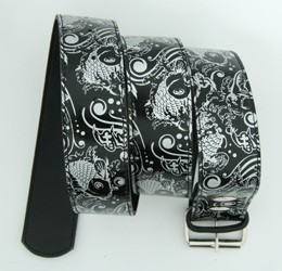 Carper round black-silver animal belt