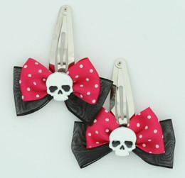 Pink / skull plain white black-dark pink skull