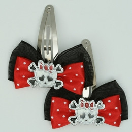 Black-red / cute Sk bone white-red Red skull