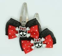 Black-red / cute skull bone Bl-red Red skull