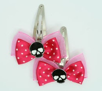 Pink / skull plain black dark pink skull