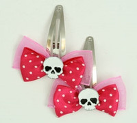 Pink / skull plain white dark pink skull