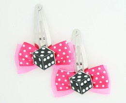 Pink / dice PE black-white dark pink mix