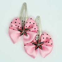 Pink / star black-red light pink star