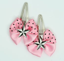 Pink / star black-white light pink star