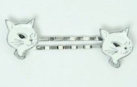 Cat white animal slide