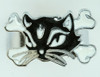 Cat bone black-white animal ring