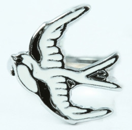 Swallow white animal ring