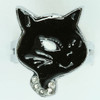 Cat black animal ring