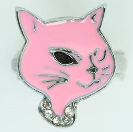 Cat pink animal ring