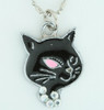 Cat black-pink animal necklace