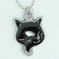 Cat black-white animal necklace