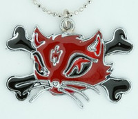 Cat bone red-black animal necklace