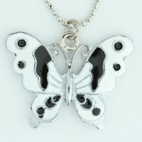 Butterfly white animal necklace