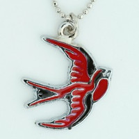 Swallow red animal necklace