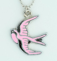 Swallow pink animal necklace