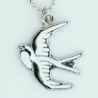 Swallow white animal necklace