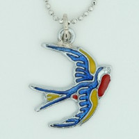 Swallow color animal necklace