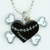 Heart bone black-white sweet necklace