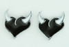 Heart horn black-white cute stud