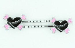 Heart bone black-pink sweet slide