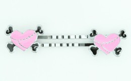 Heart bone pink-black sweet slide