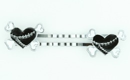 Heart bone black-white sweet slide