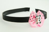 Cute skull bone white-red light pink bow & skull