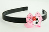 Skull glower white-red light pink bow & skull