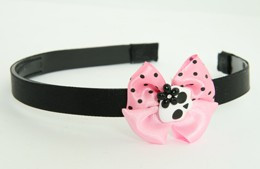 Skull flower white-black light pink bow & skull