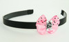 Cat bone black-white light Pink bow & animal