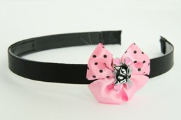 Cat bone black-pink light pink bow & animal