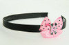 Cat bone pink-black light pink bow & animal
